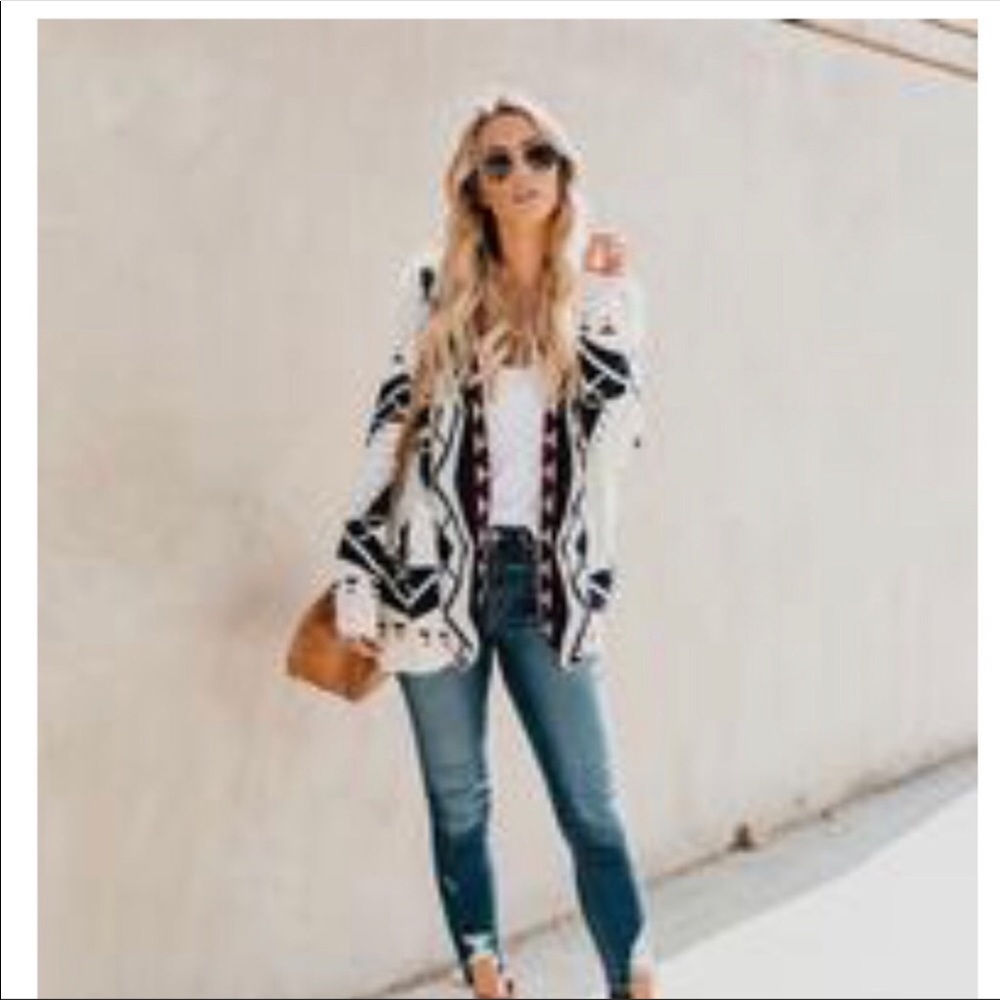 Vici Print Cardigan Sweater sz Large